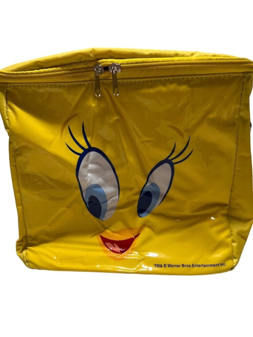 Warner Bros Tweety Bird Vinyl Bag Zipper Satchel Bag  10"H x 10"W x 7"D